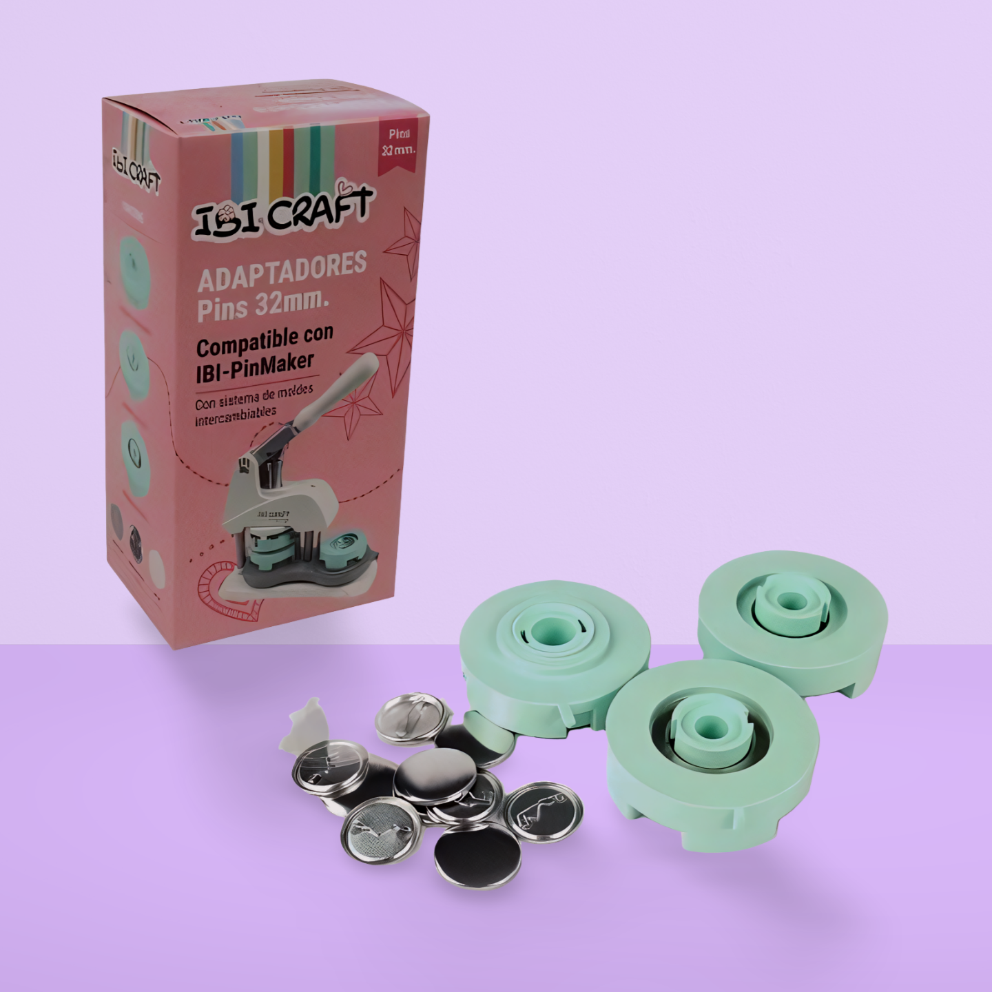 Marca: IBI CRAFT Molde ibi craft de 32 mm + 5 sets de pins p/prensa