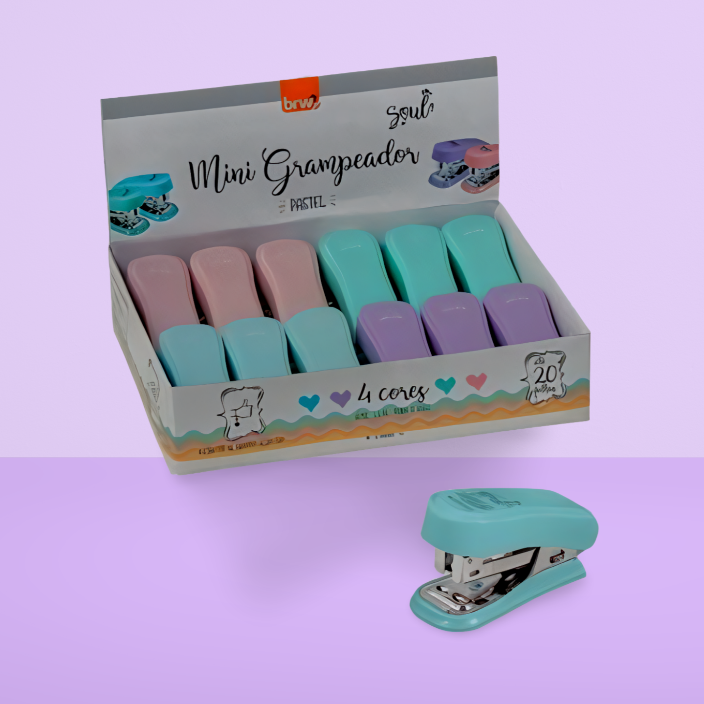 Engrampadora mini Brw 20hojas paste
